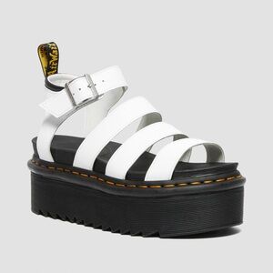 Dr. Marten women white strappy platform sandals size 8